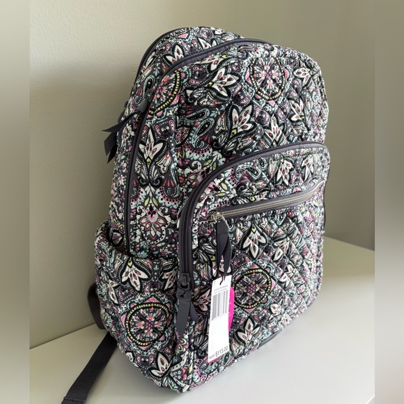 Vera Bradley Recycled Quilted Travel Campus Backpack in Bonbon Medallion main image 7